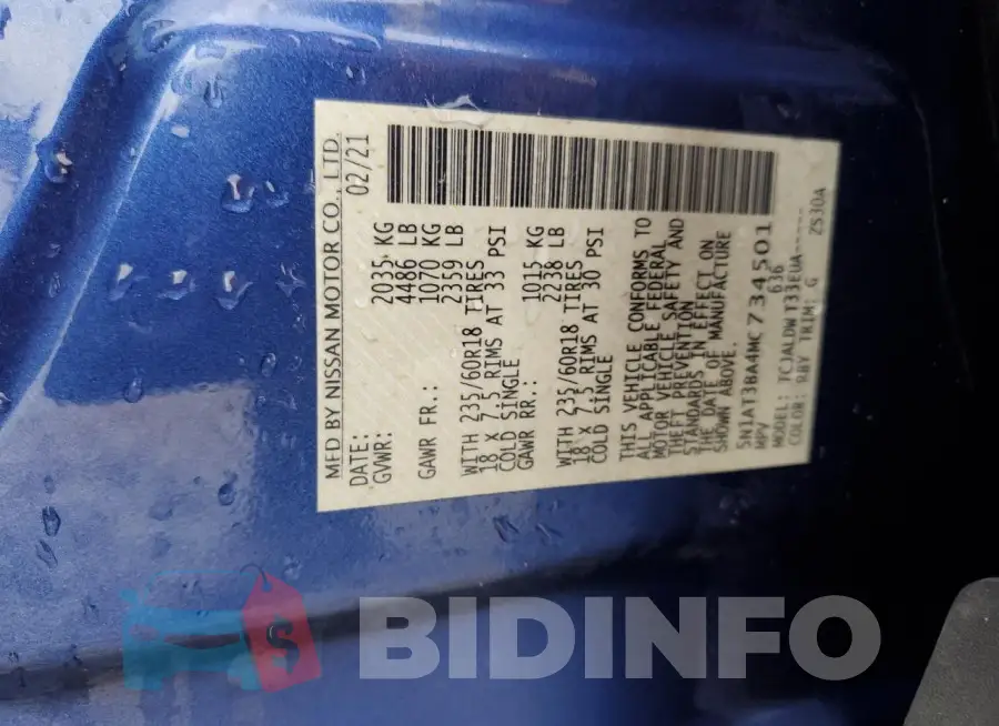 5N1AT3BA4MC734501 Photo# 14
