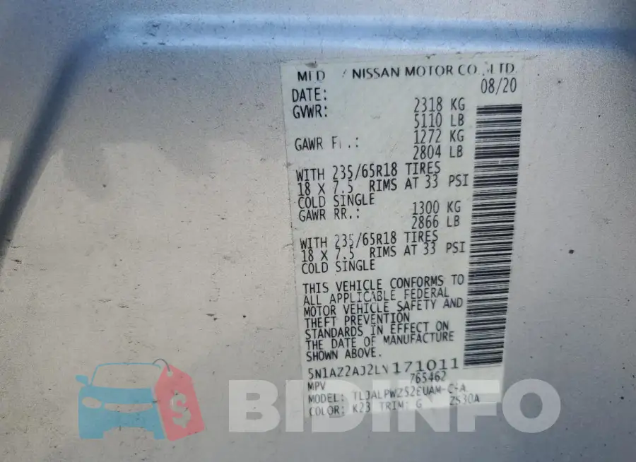 5N1AZ2AJ2LN171011 Photo# 13