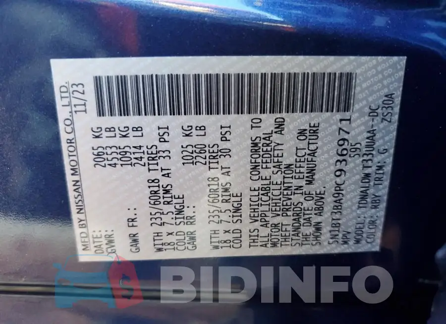 5N1BT3BA9PC936971 Photo# 13
