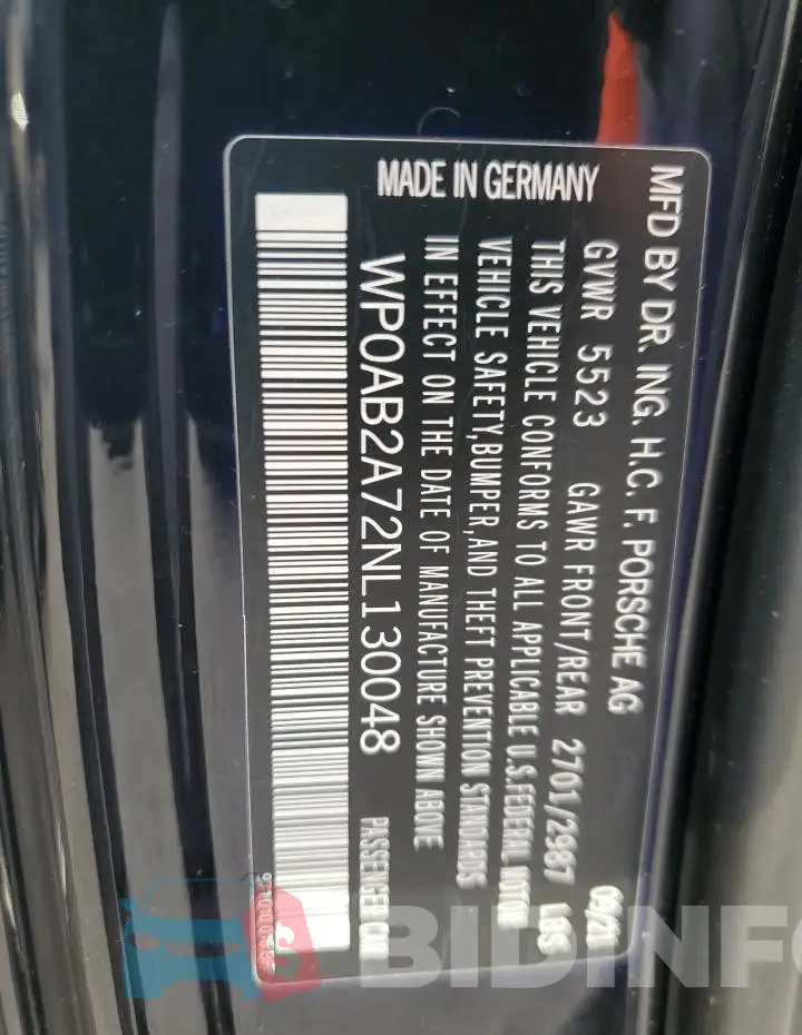 WP0AB2A72NL130048 Photo# 12