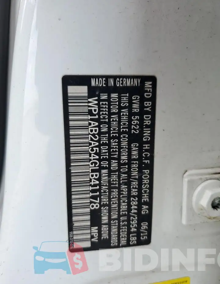 WP1AB2A54GLB41178 Photo# 13