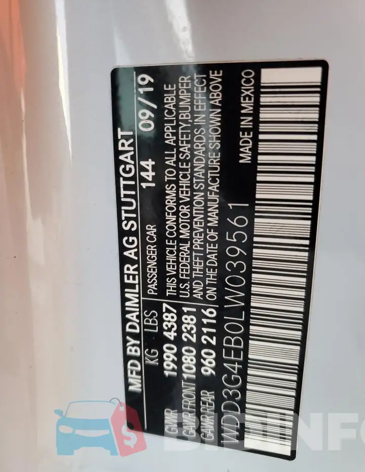 WDD3G4EB0LW039561 Photo# 13