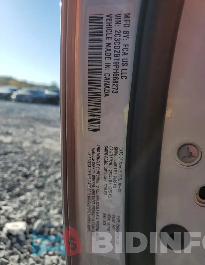 2C3CDZBT9PH668273 Photo# 13