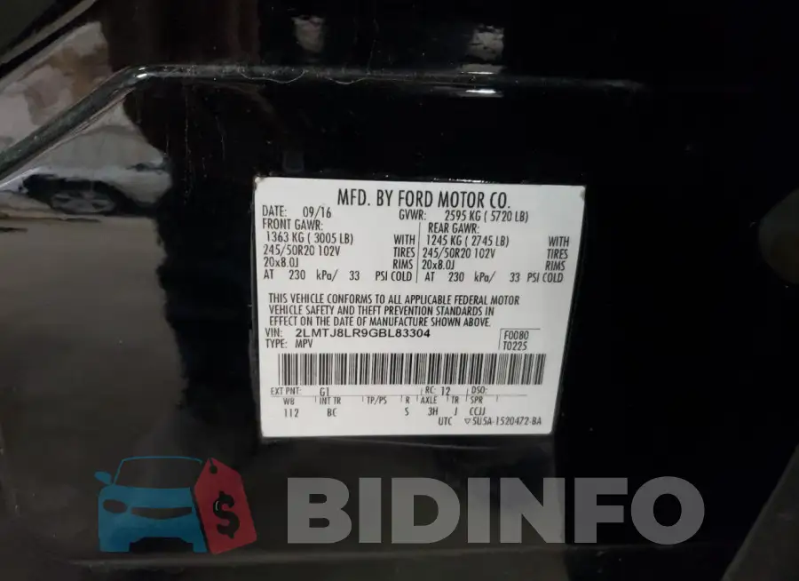 2LMTJ8LR9GBL83304 Photo# 13