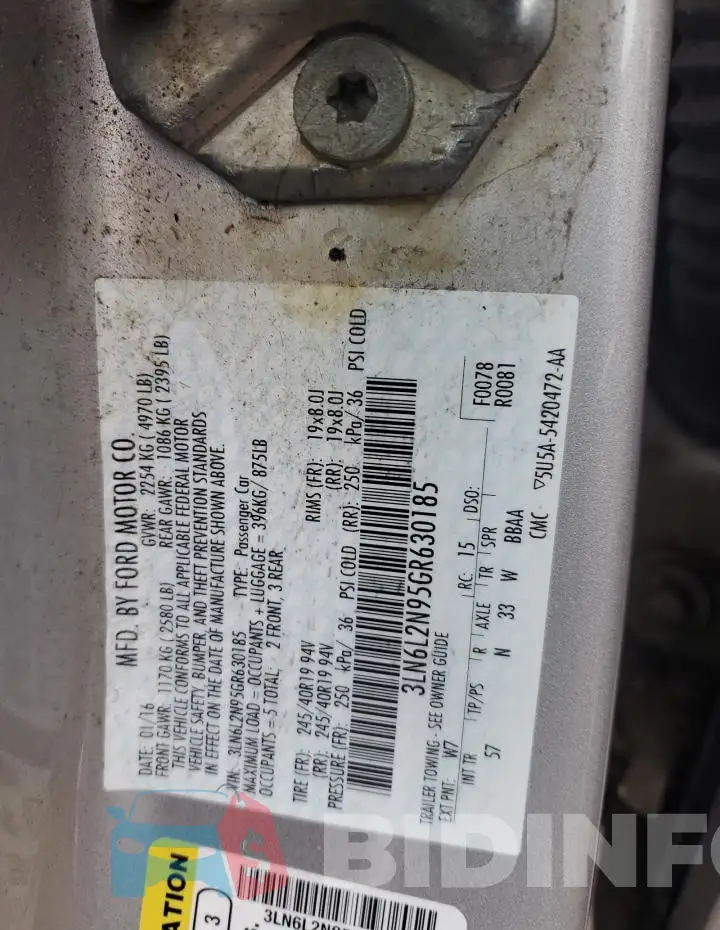 3LN6L2N95GR630185 Photo# 12