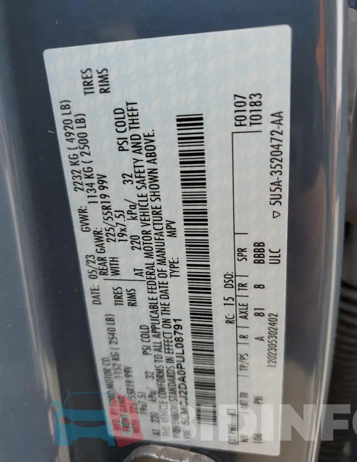 5LMCJ2DA0PUL08791 Photo# 14