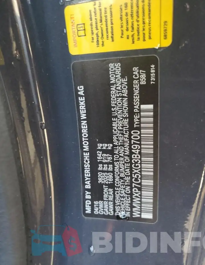 WMWXP7C5XG3B49700 Photo# 12