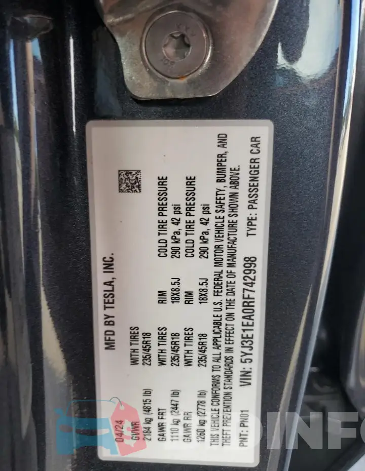 5YJ3E1EA0RF742998 Photo# 12