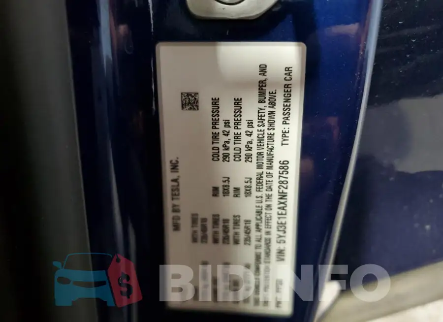 5YJ3E1EAXNF287586 Photo# 13