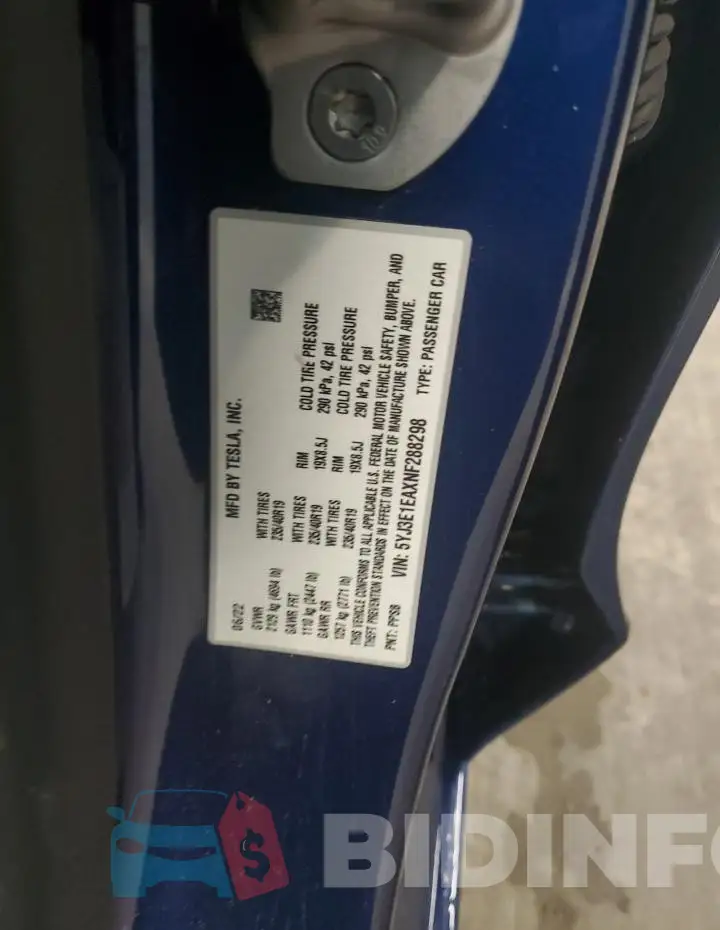 5YJ3E1EAXNF288298 Photo# 12
