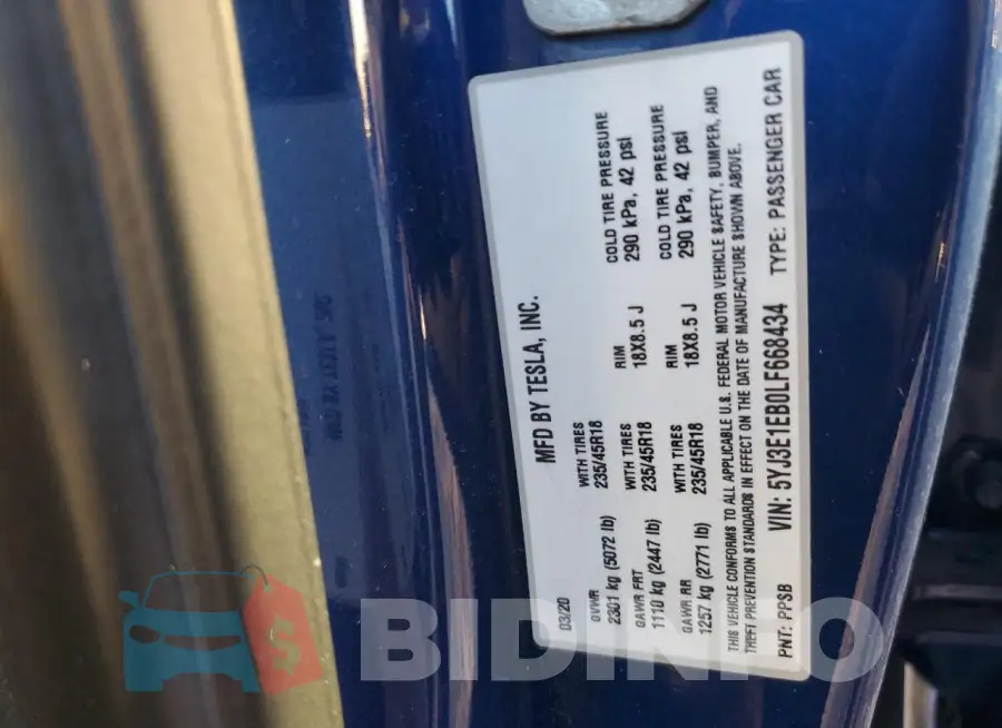 5YJ3E1EB0LF668434 Photo# 12
