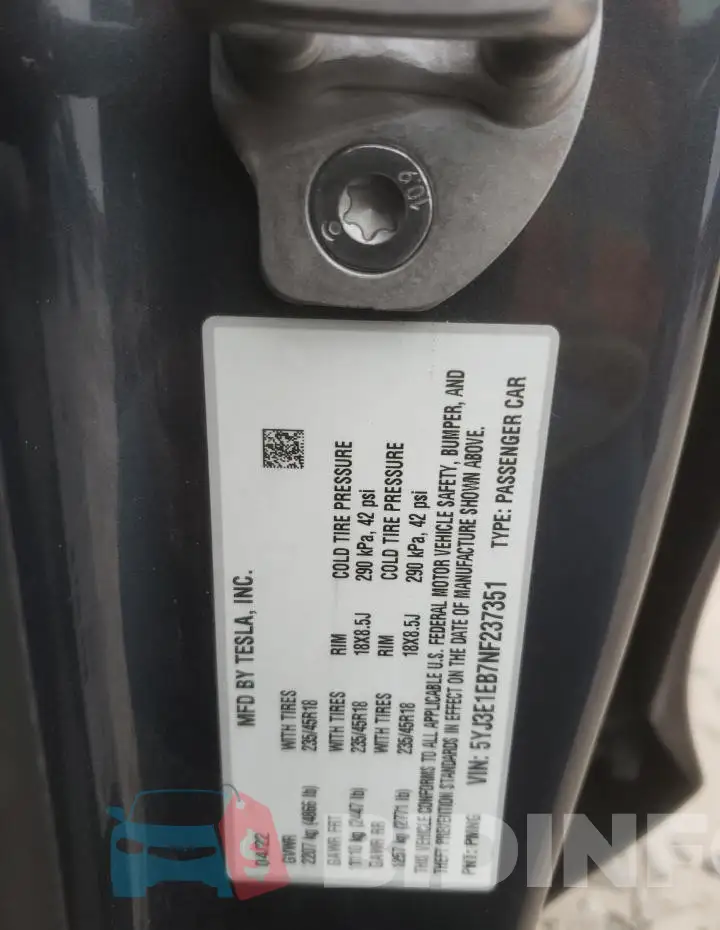 5YJ3E1EB7NF237351 Photo# 12