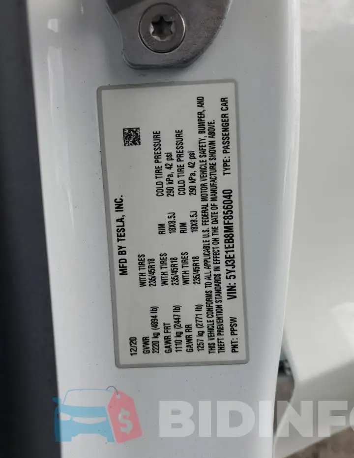 5YJ3E1EB8MF856040 Photo# 12