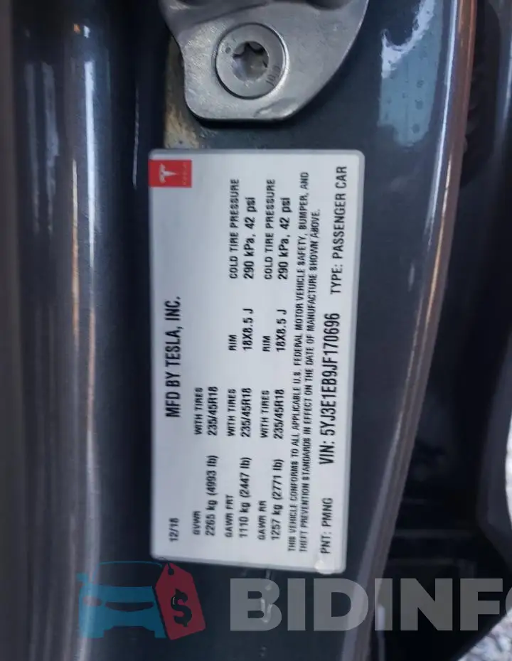 5YJ3E1EB9JF170696 Photo# 13