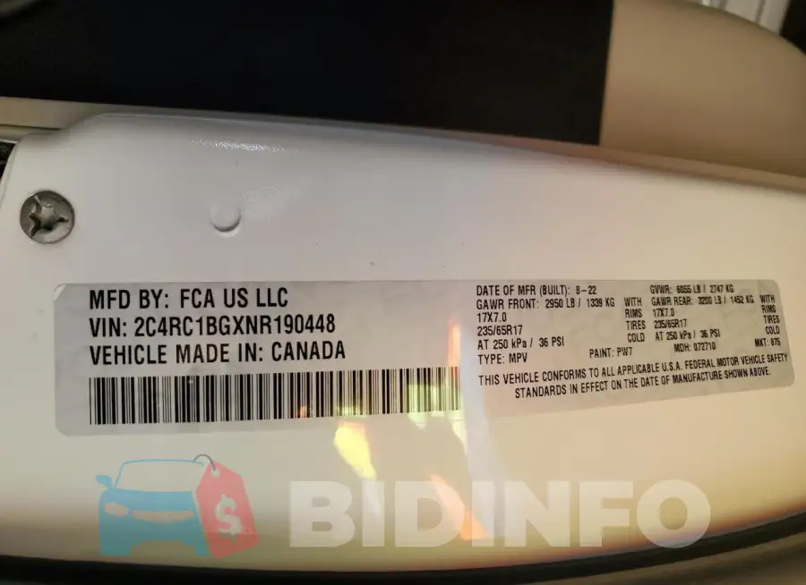 2C4RC1BGXNR190448 Photo# 13