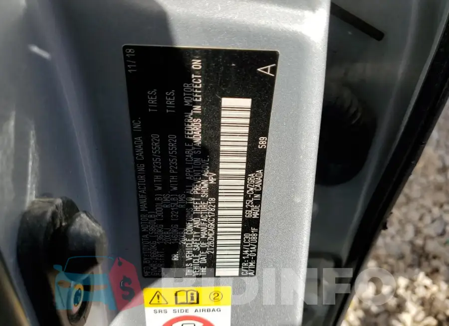 2T2BZMCA6KC178218 Photo# 14