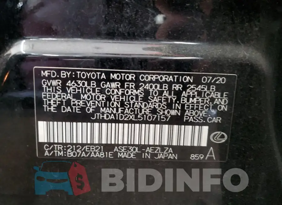 JTHDA1D2XL5107157 Photo# 13