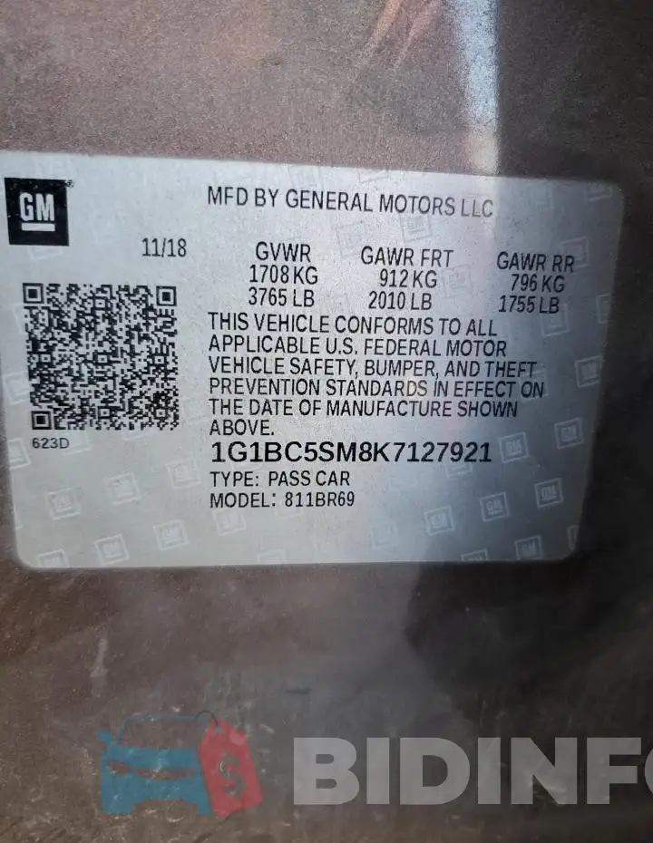 1G1BC5SM8K7127921 Photo# 12
