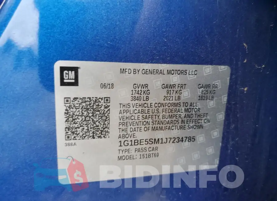 1G1BE5SM1J7234785 Photo# 12