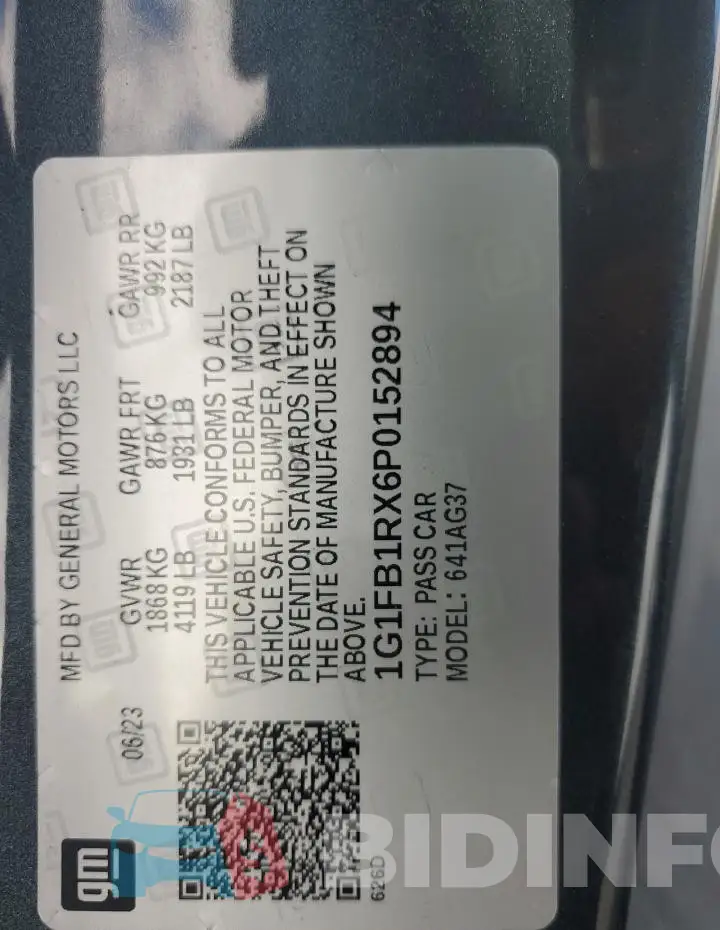 1G1FB1RX6P0152894 Photo# 13