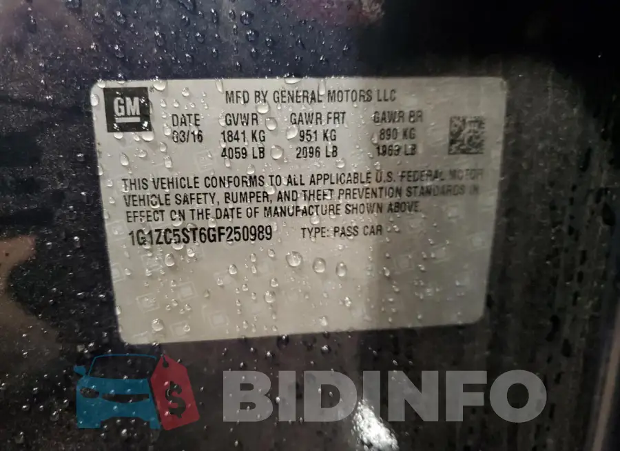 1G1ZC5ST6GF250989 Photo# 12