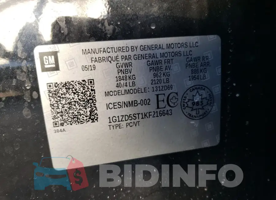 1G1ZD5ST1KF216643 Photo# 12