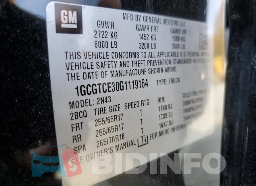 1GCGTCE30G1119164 Photo# 12