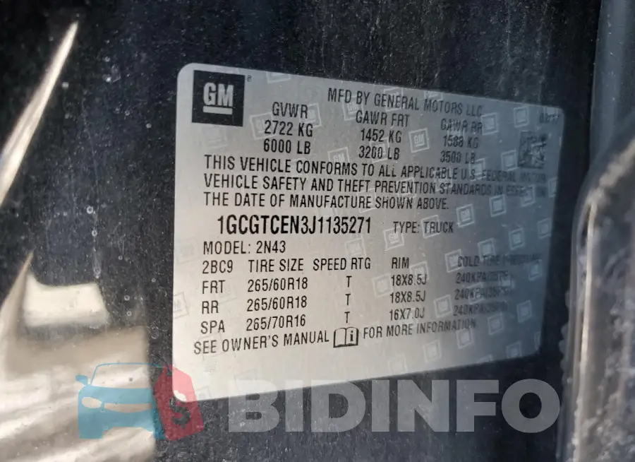 1GCGTCEN3J1135271 Photo# 12