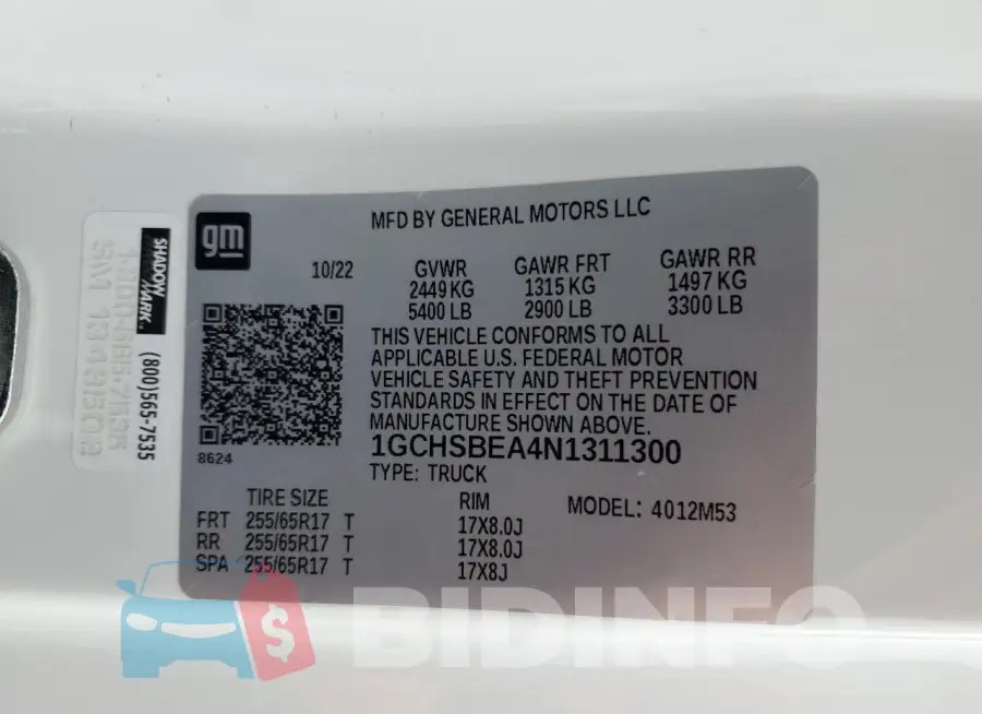 1GCHSBEA4N1311300 Photo# 12