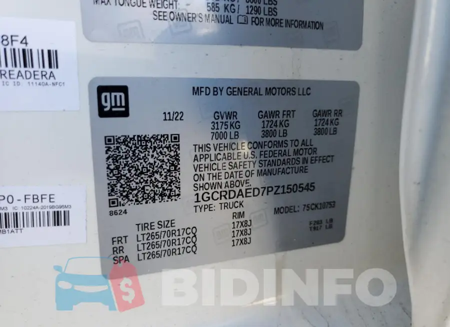 1GCRDAED7PZ150545 Photo# 12