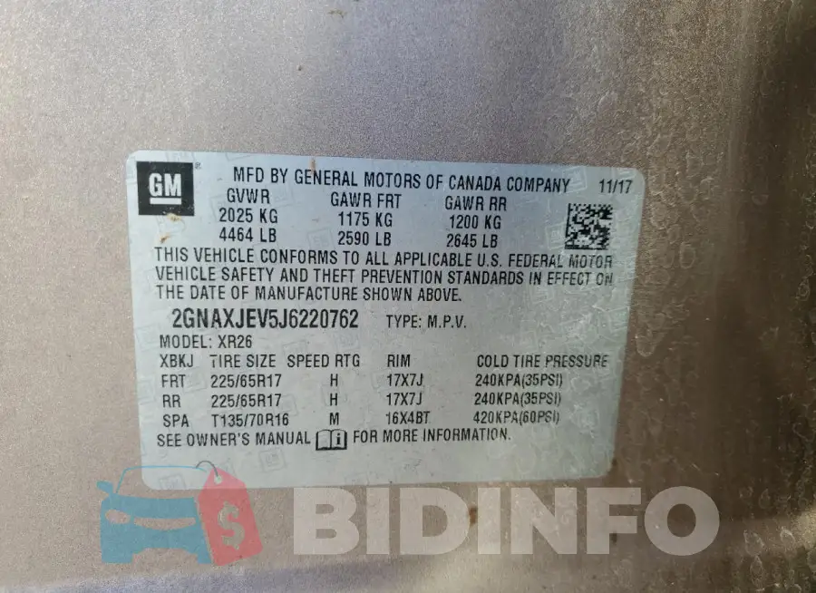 2GNAXJEV5J6220762 Photo# 13