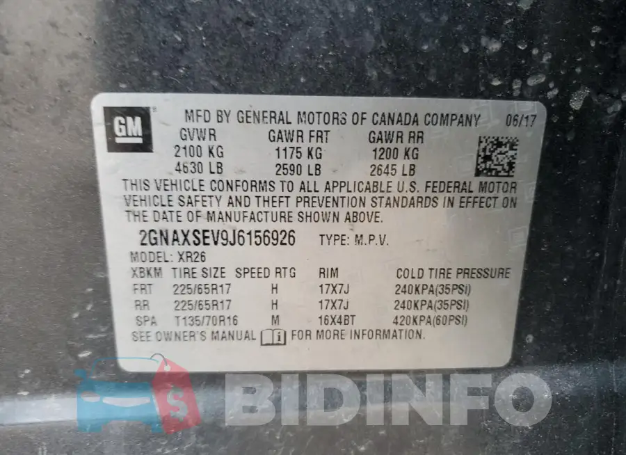 2GNAXSEV9J6156926 Photo# 13
