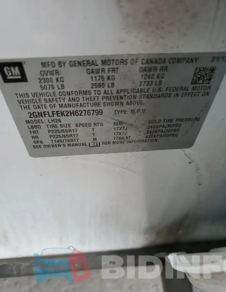 2GNFLFEK2H6276799 Photo# 13