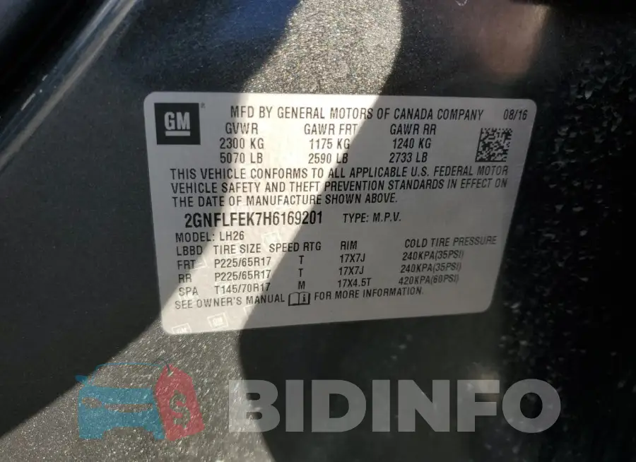 2GNFLFEK7H6169201 Photo# 13