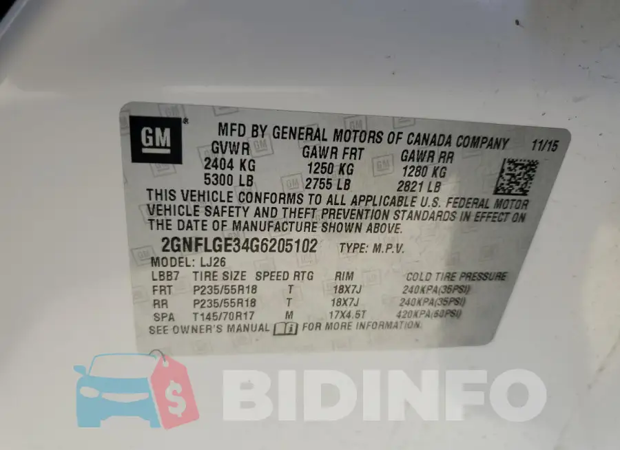 2GNFLGE34G6205102 Photo# 13
