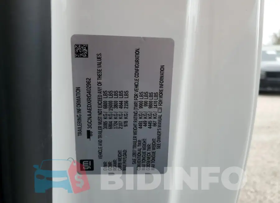 3GCNAAEDXRG402962 Photo# 13