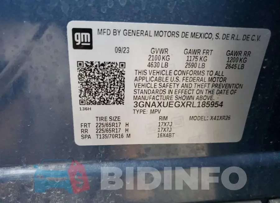 3GNAXUEGXRL185954 Photo# 13
