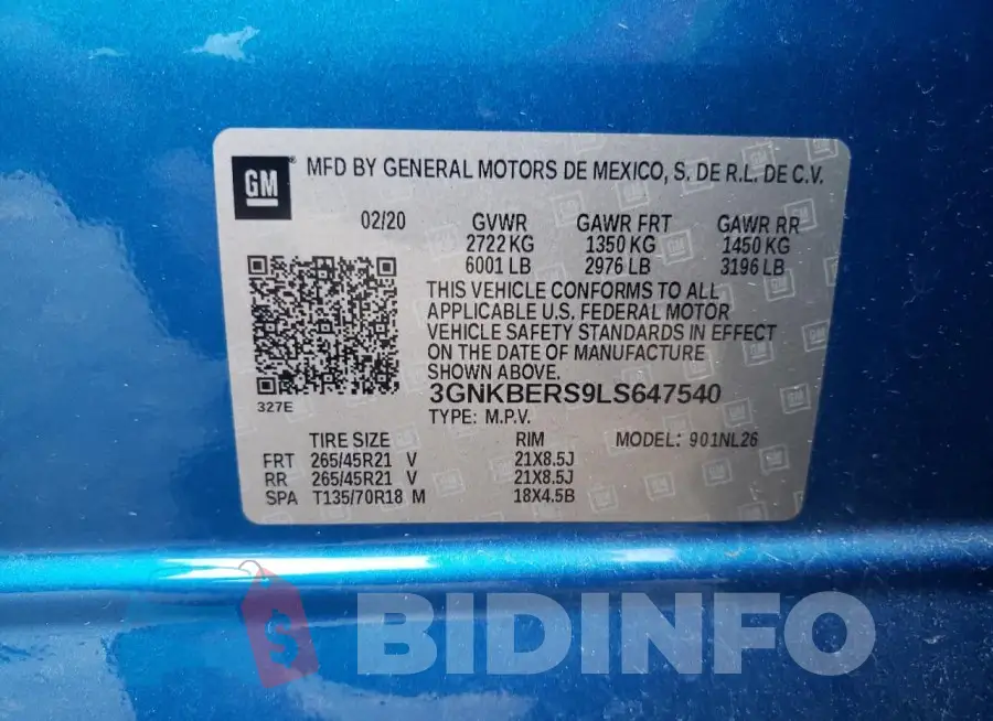 3GNKBERS9LS647540 Photo# 13