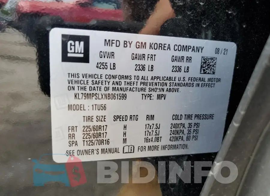 KL79MPSLXNB061599 Photo# 13