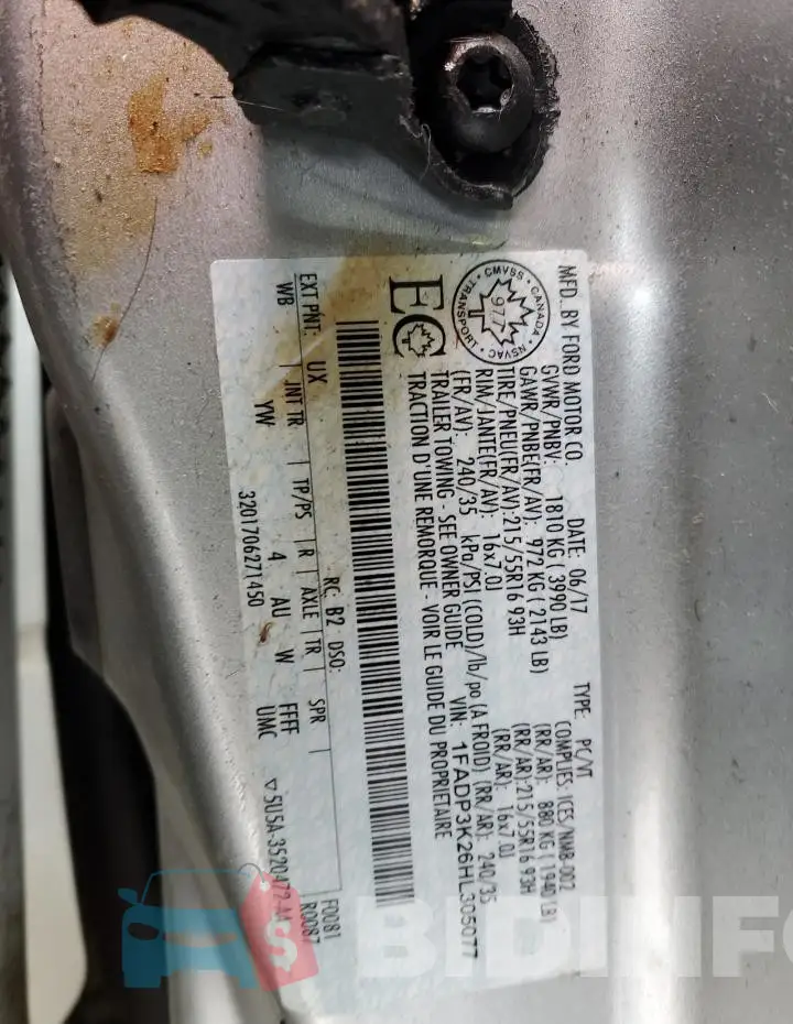 1FADP3K26HL305077 Photo# 12
