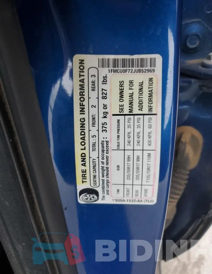 1FMCU0F72JUB52969 Photo# 13
