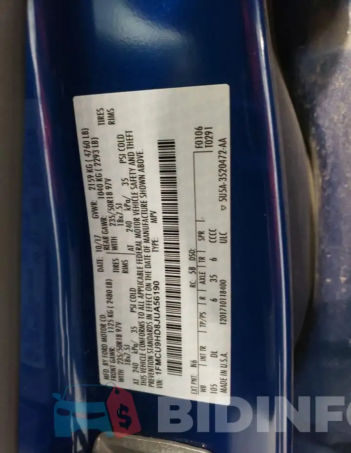 1FMCU9HD8JUA56190 Photo# 13