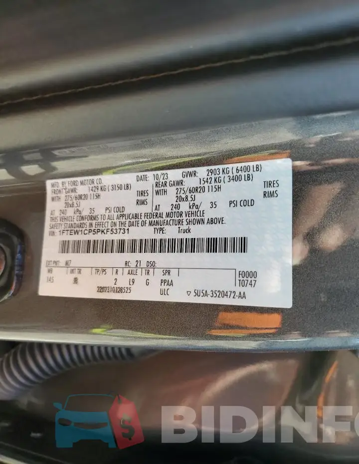 1FTEW1CP5PKF53731 Photo# 12