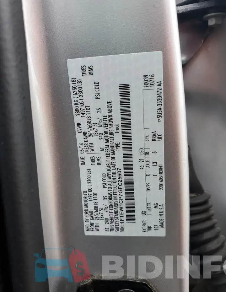 1FTEW1CP7GFC25607 Photo# 12