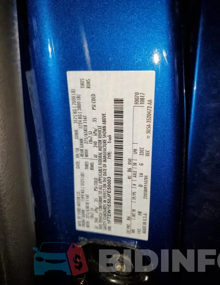1FTEW1E50JFE50003 Photo# 13