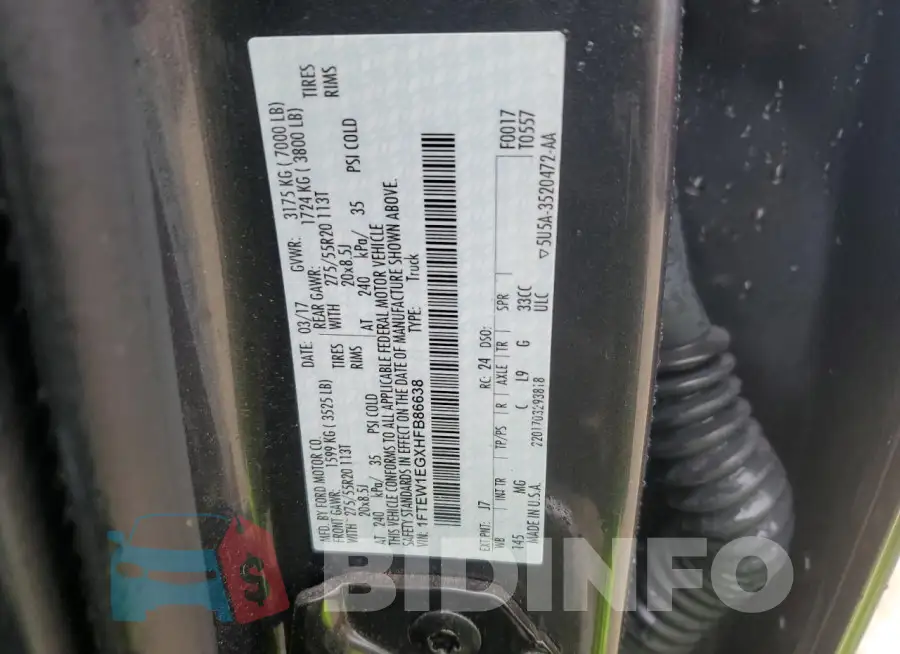 1FTEW1EGXHFB86638 Photo# 13