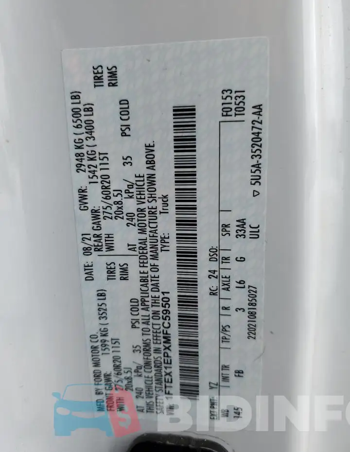 1FTEX1EPXMFC59501 Photo# 13