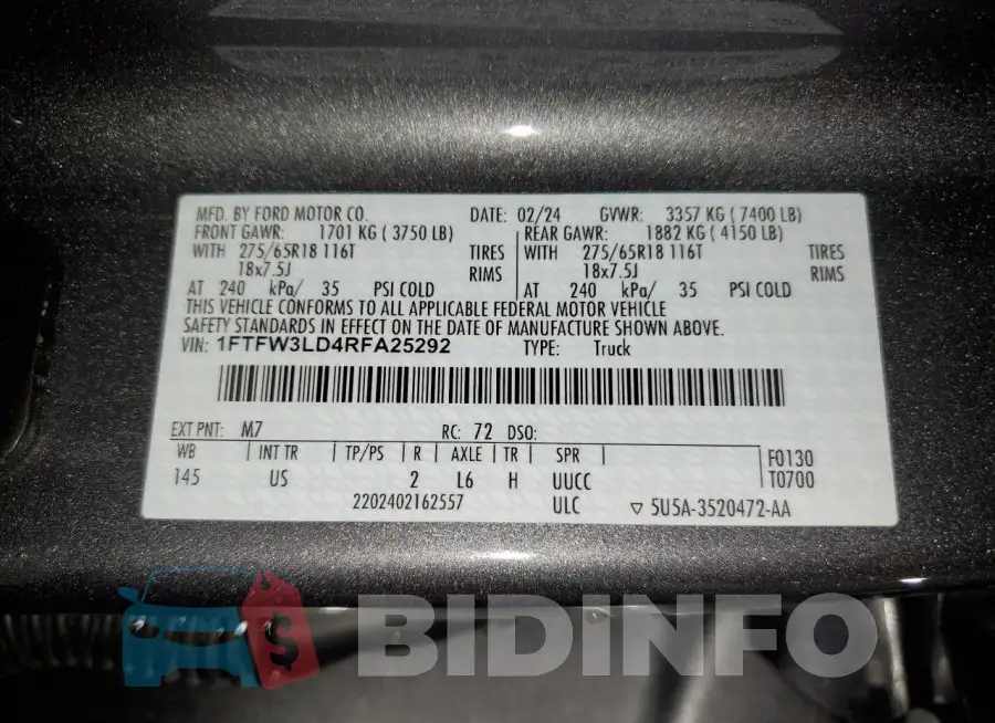 1FTFW3LD4RFA25292 Photo# 13