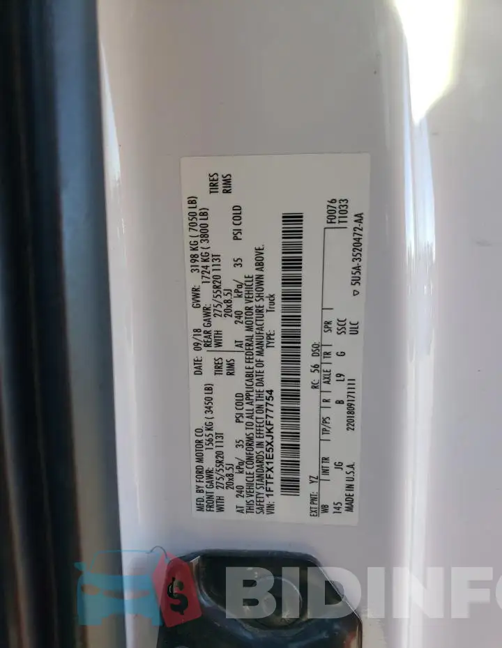 1FTFX1E5XJKF77754 Photo# 12