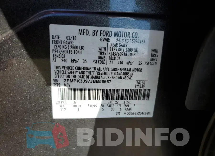 2FMPK3J97JBB56667 Photo# 13